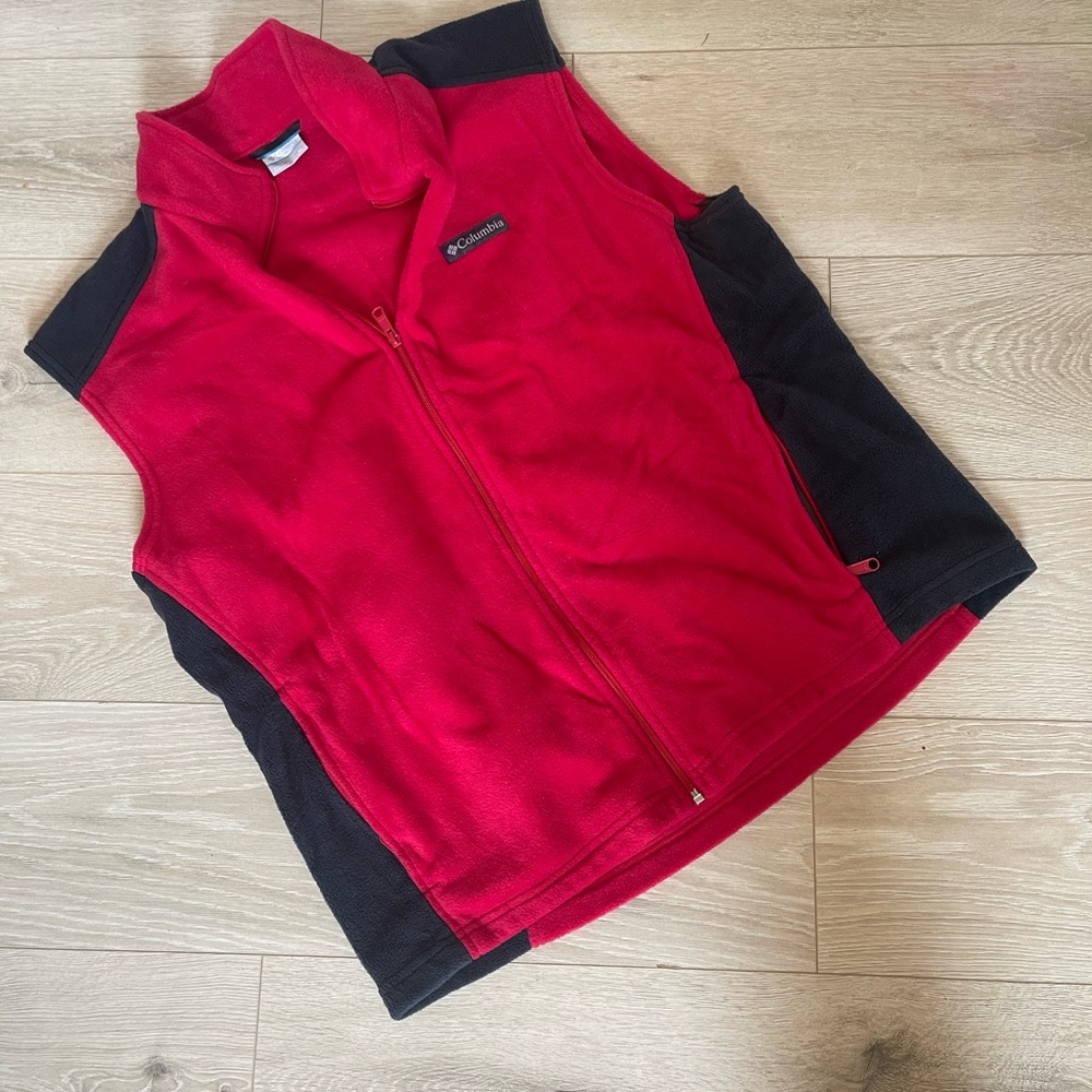 Columbia Red and Black Fleece Vest